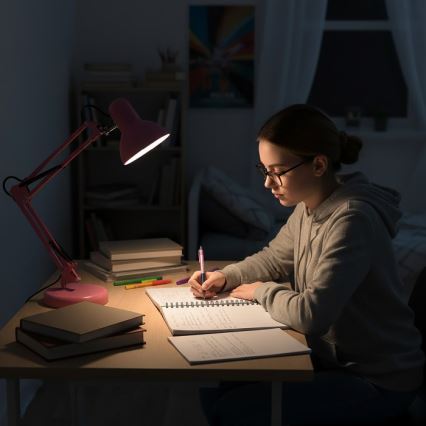 Stolná lampa AURIQ 1xE27/60W/230V ružová