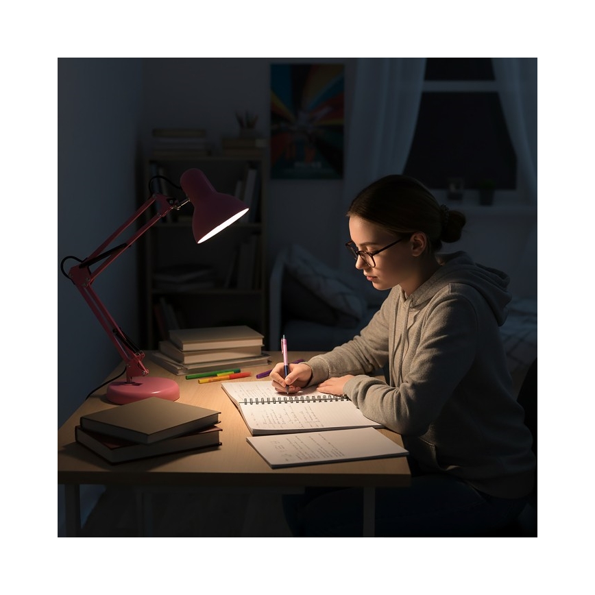 Stolná lampa AURIQ 1xE27/60W/230V ružová