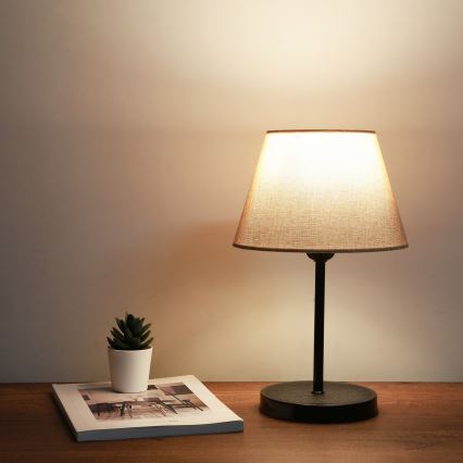 Stolná lampa AYD 1xE27/40W/230V béžová/čierna