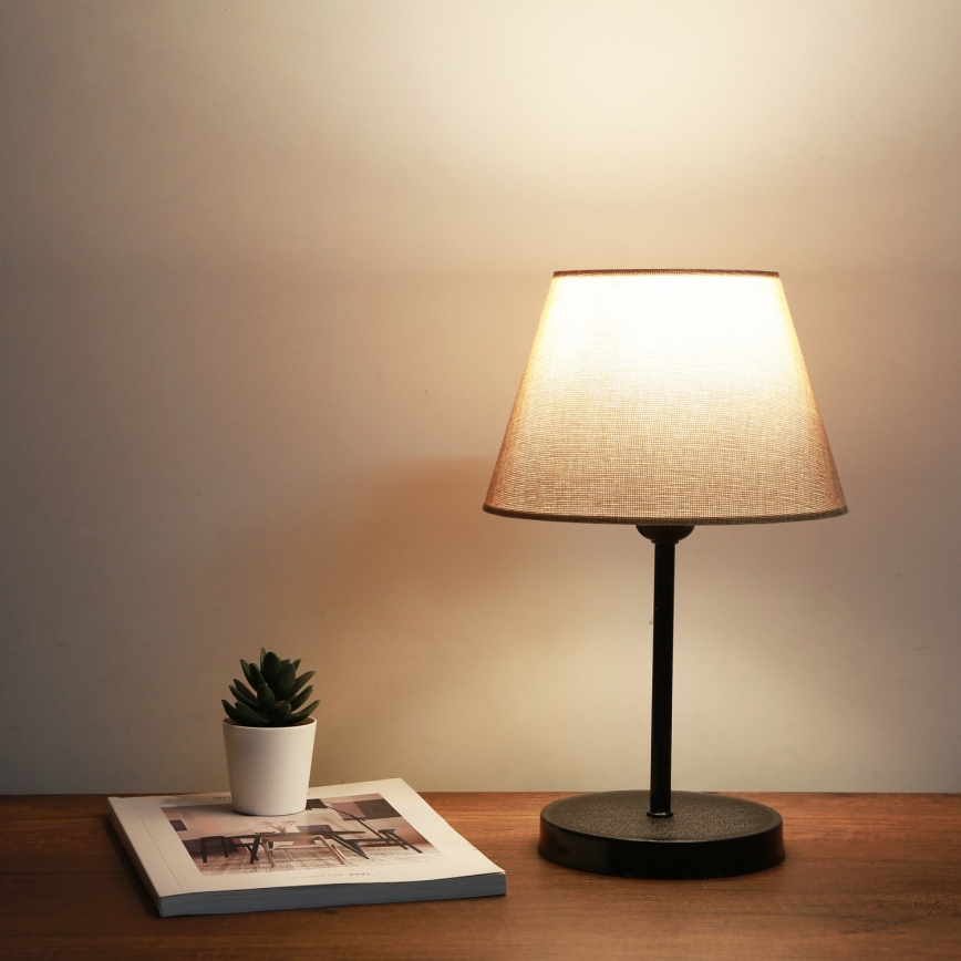 Stolná lampa AYD 1xE27/40W/230V béžová/čierna