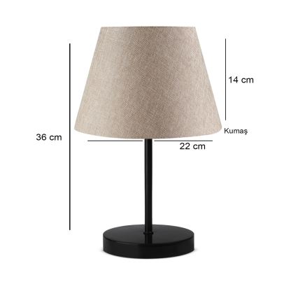 Stolná lampa AYD 1xE27/40W/230V béžová/čierna