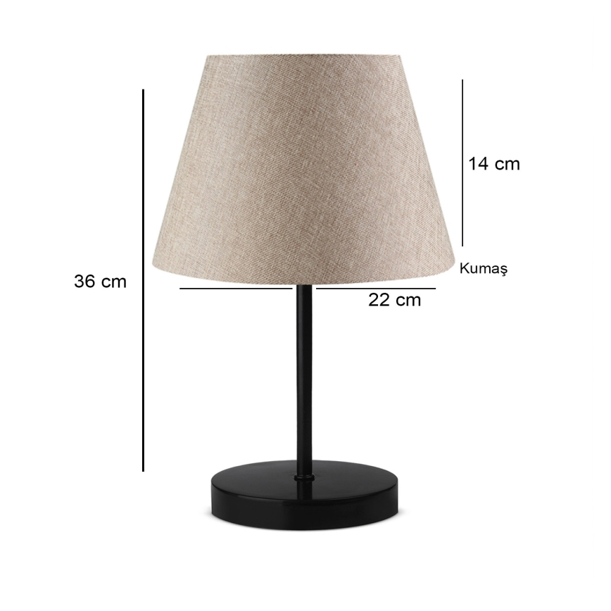 Stolná lampa AYD 1xE27/40W/230V béžová/čierna