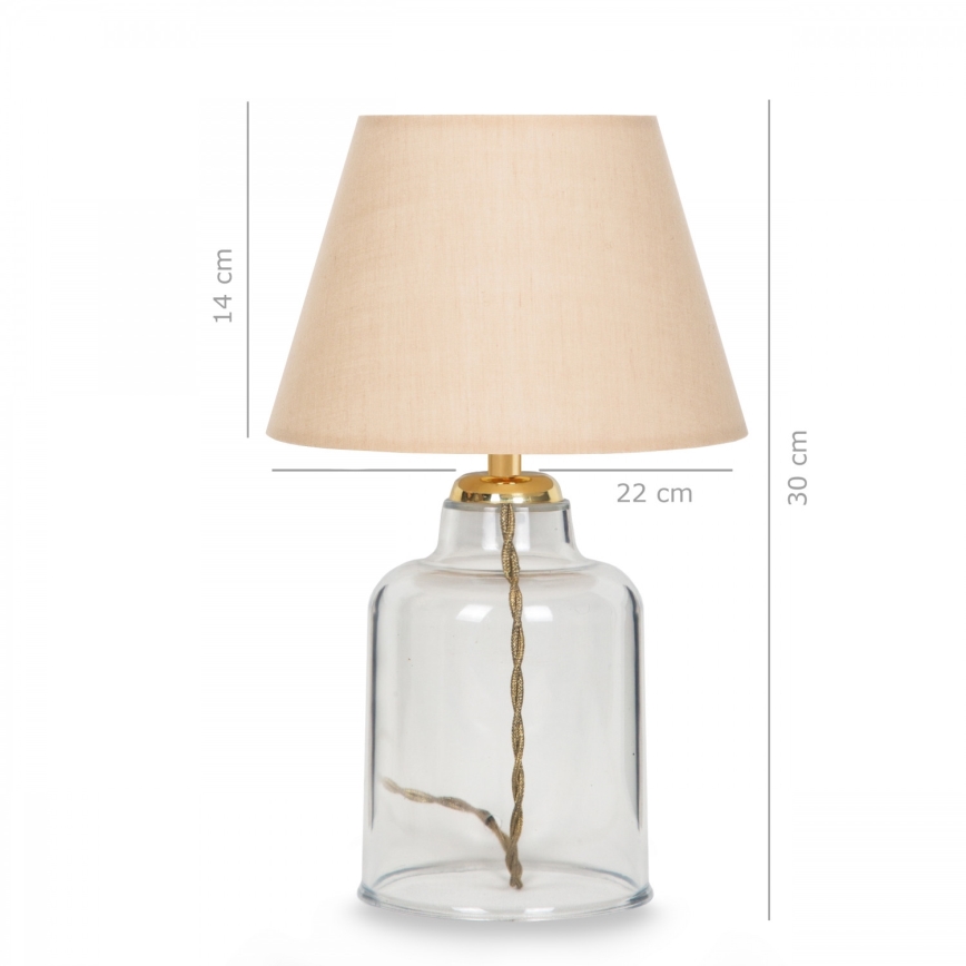 Stolná lampa AYD 1xE27/40W/230V béžová/číra