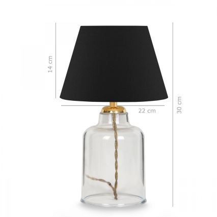 Stolná lampa AYD 1xE27/40W/230V čierna/číra
