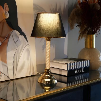 Stolná lampa AYD 1xE27/40W/230V čierna/zlatá