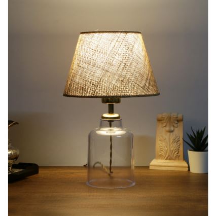 Stolná lampa AYD 1xE27/40W/230V hnedá/číra
