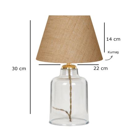 Stolná lampa AYD 1xE27/40W/230V hnedá/číra