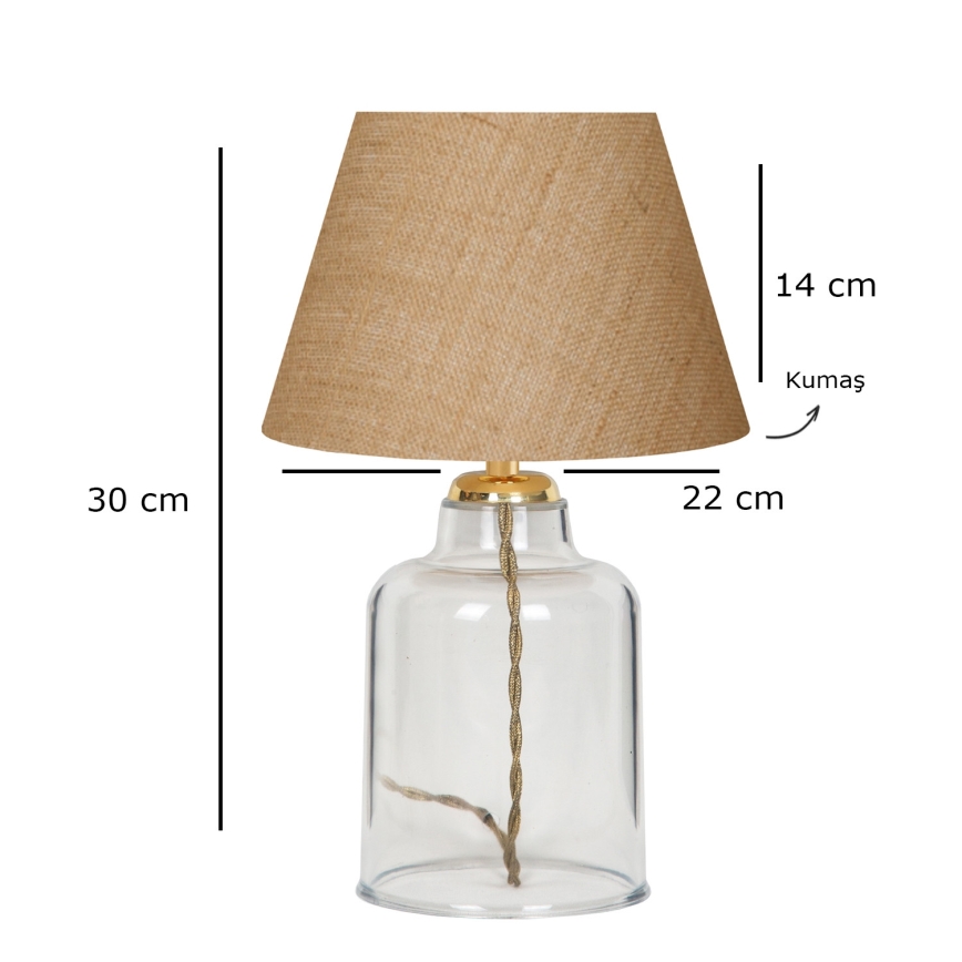 Stolná lampa AYD 1xE27/40W/230V hnedá/číra