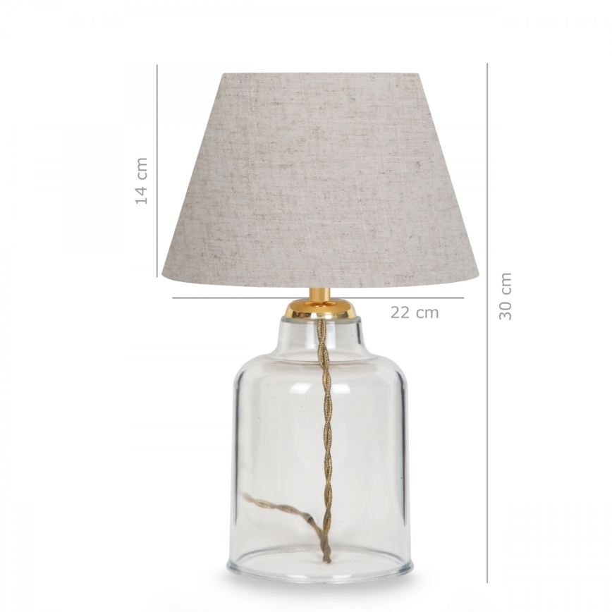 Stolná lampa AYD 1xE27/40W/230V krémová/číra
