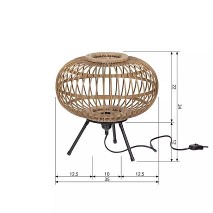 Stolná lampa BASICLABEL 1xE27/40W/230V bambus