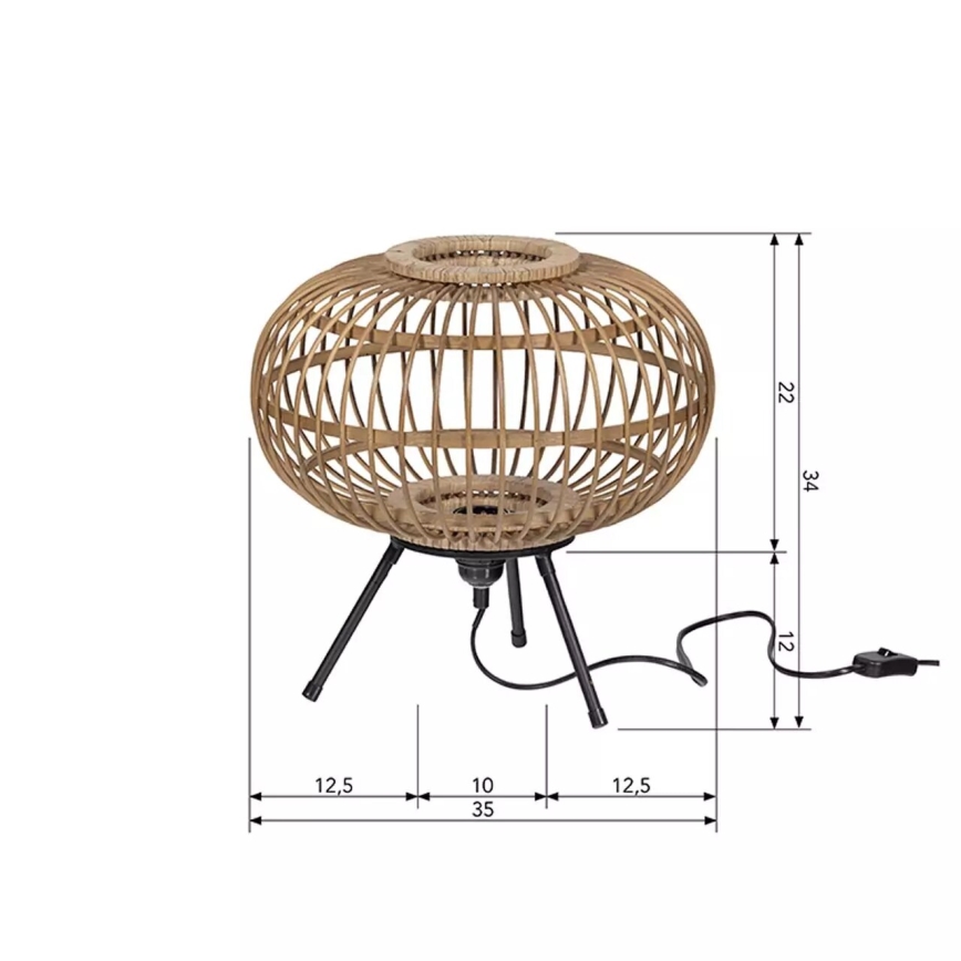 Stolná lampa BASICLABEL 1xE27/40W/230V bambus