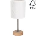 Stolná lampa BENITA 1xE27/60W/230V 30 cm biela/dub – FSC certifikované