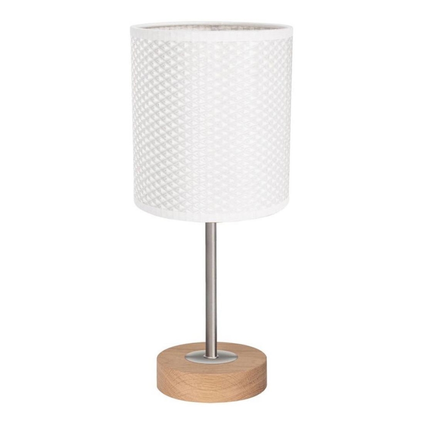 Stolná lampa BENITA 1xE27/60W/230V 30 cm biela/dub