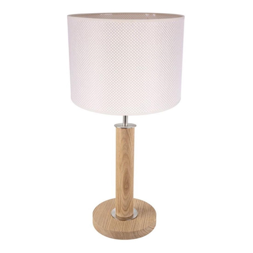 Stolná lampa BENITA 1xE27/60W/230V 48 cm krémová/dub