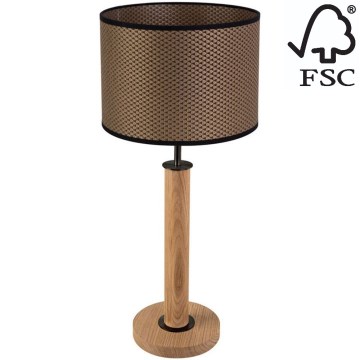 Stolná lampa BENITA 1xE27/60W/230V 61 cm hnedá/dub – FSC certifikované