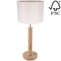 Stolná lampa BENITA 1xE27/60W/230V 61 cm krémová/dub – FSC certifikované