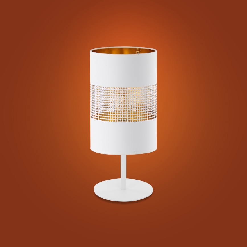 Stolná lampa BOGART 1xE27/15W/230V biela/zlatá