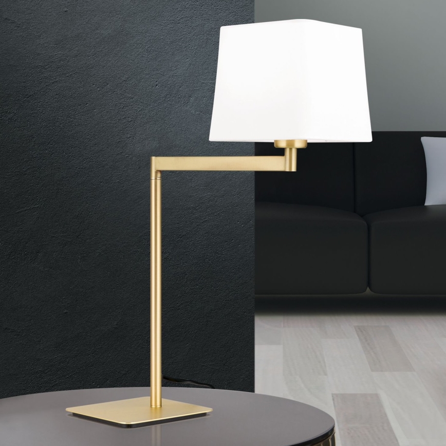 Stolná lampa CARLTON 1xE27/40W/230V biela/zlatá