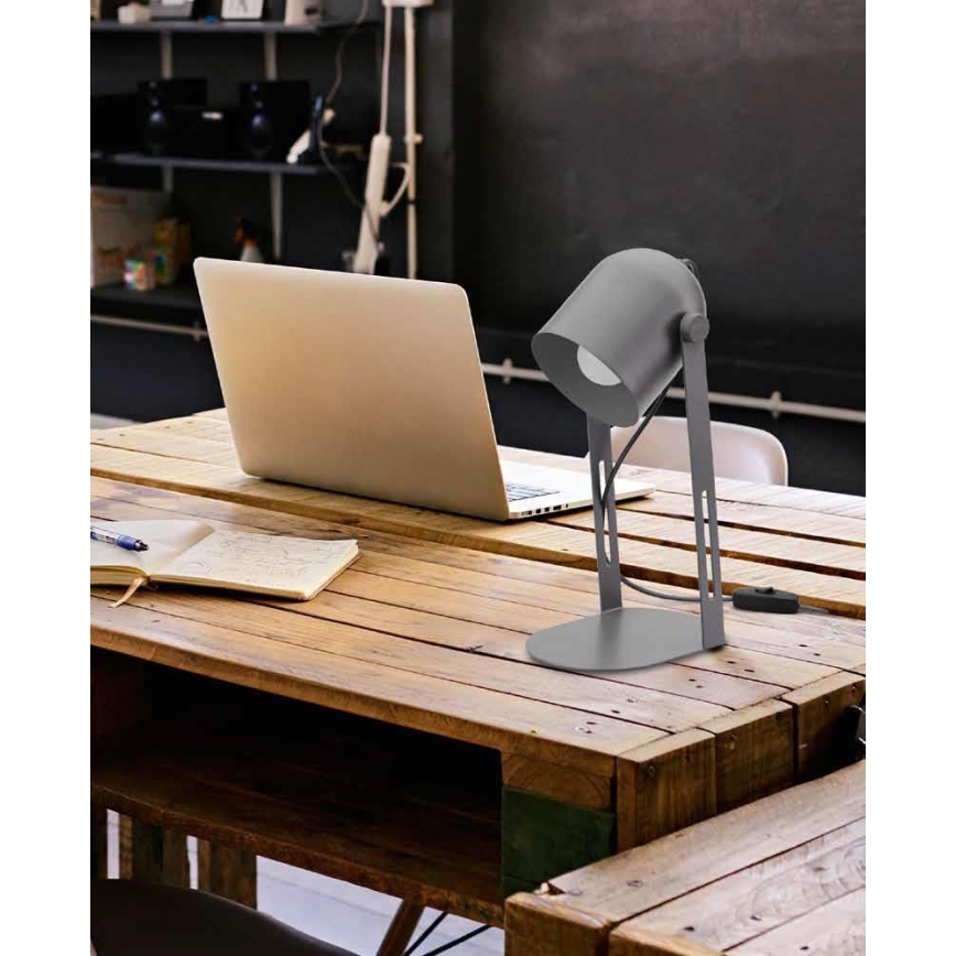 Stolná lampa DAVIS 1xE27/60W/230V šedá