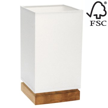 Stolná lampa FIRE 1xE27/25W/230V dub/biela – FSC certifikované