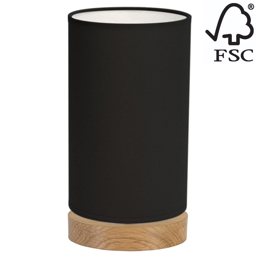 Stolná lampa FIRE 1xE27/25W/230V dub/čierna – FSC certifikované