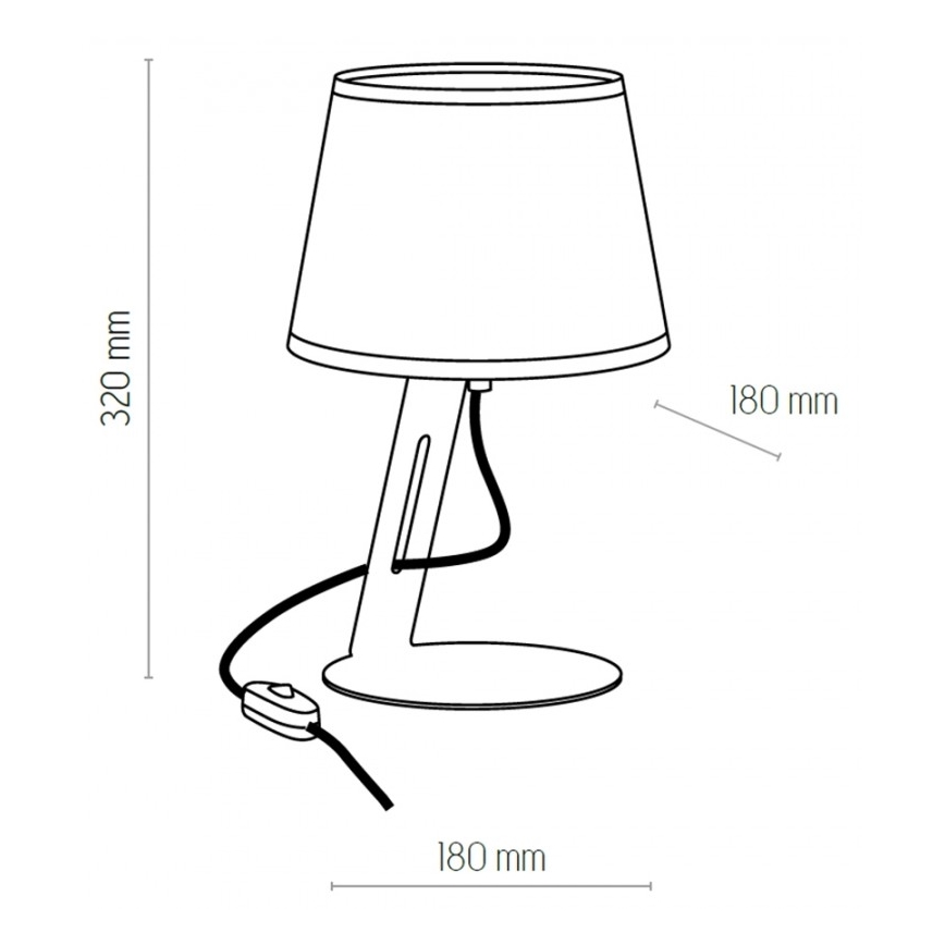 Stolná lampa GRACIA 1xE27/60W/230V čierna