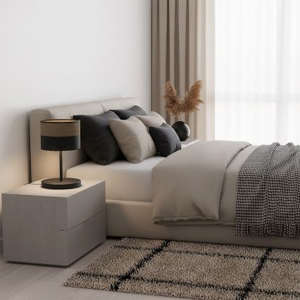 Stolná lampa KARBON 1xE27/15W/230V čierna/hnedá