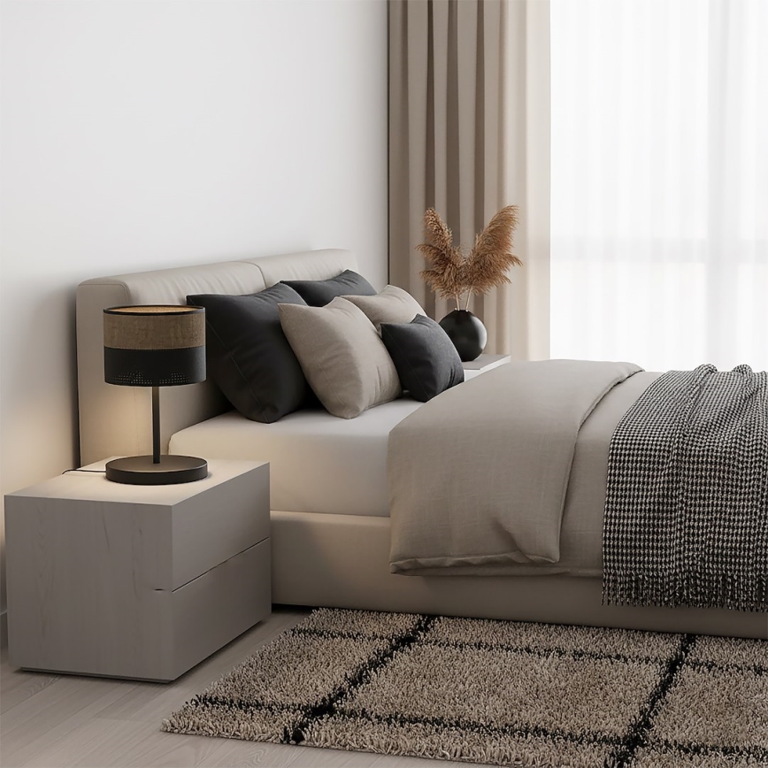 Stolná lampa KARBON 1xE27/15W/230V čierna/hnedá