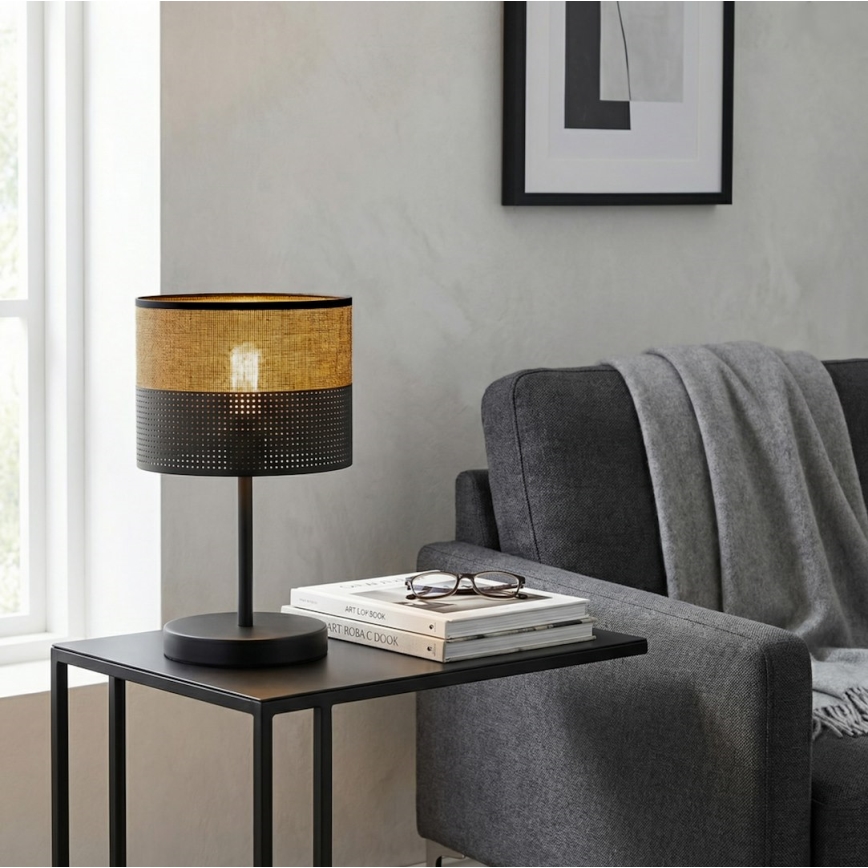 Stolná lampa KARBON 1xE27/15W/230V čierna/hnedá