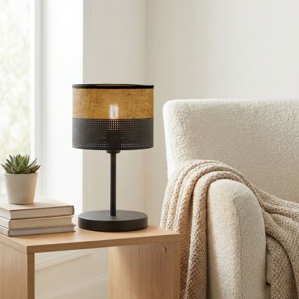 Stolná lampa KARBON 1xE27/15W/230V čierna/hnedá