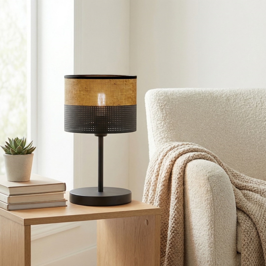 Stolná lampa KARBON 1xE27/15W/230V čierna/hnedá