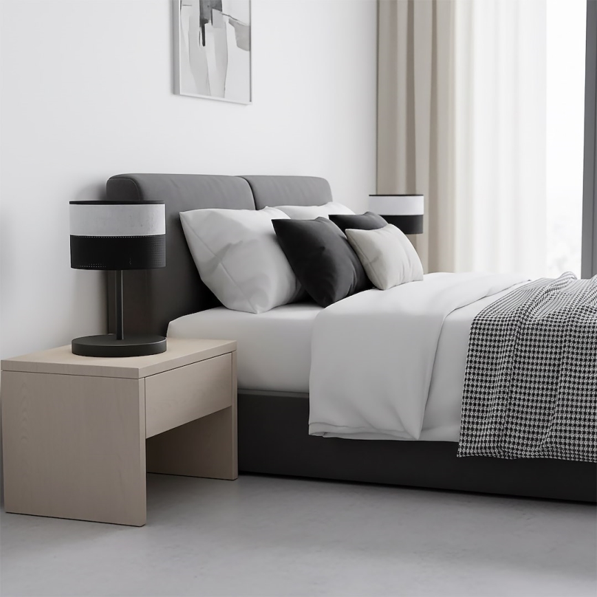 Stolná lampa KARBON 1xE27/15W/230V čierna/šedá