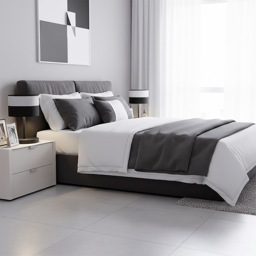 Stolná lampa KARBON 1xE27/15W/230V čierna/šedá