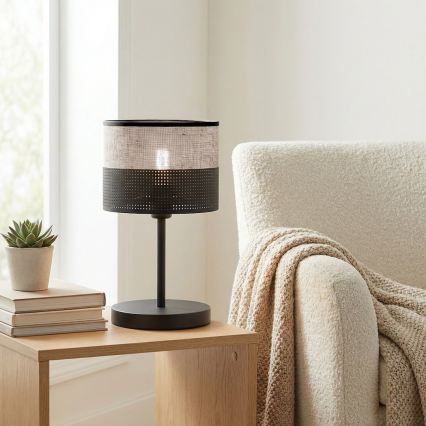 Stolná lampa KARBON 1xE27/15W/230V čierna/šedá