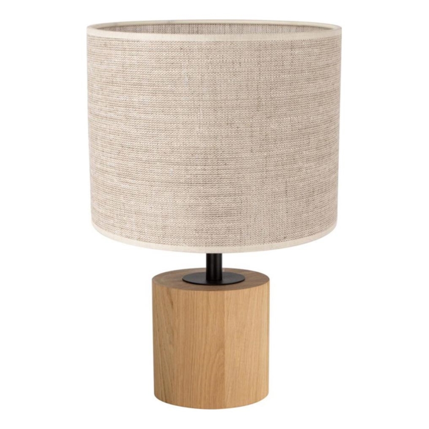 Stolná lampa KRETA 1xE27/25W/230V dub/béžová dub