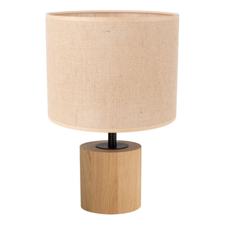 Stolná lampa KRETA 1xE27/25W/230V dub/oranžová dub