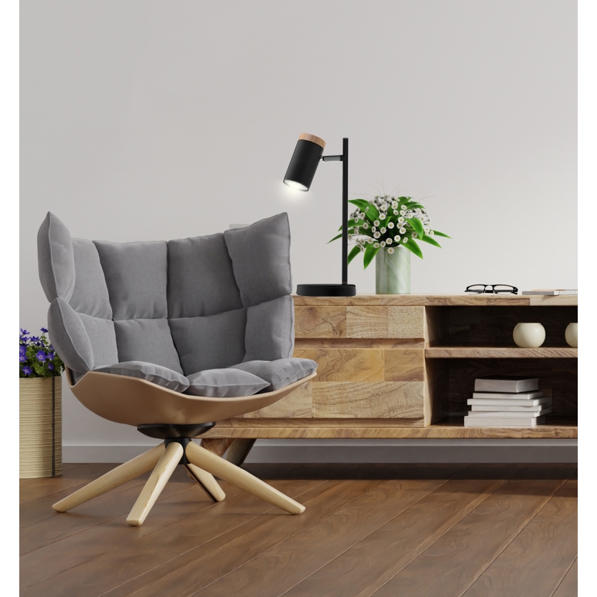 Stolná lampa LAGOS 1xGU10/15W/230V čierna/hnedá