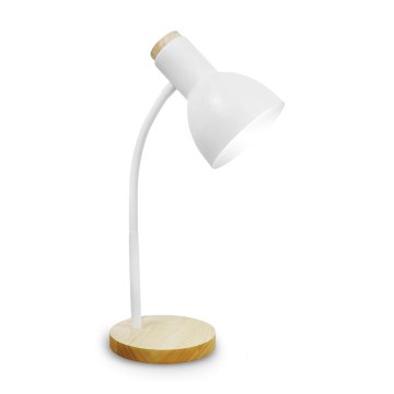 Stolná lampa MARMA 1xE27/40W/230V biela/kaučukovník