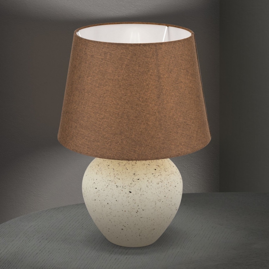 Stolná lampa MASAI 1xE27/40W/230V keramika hnedá/béžová