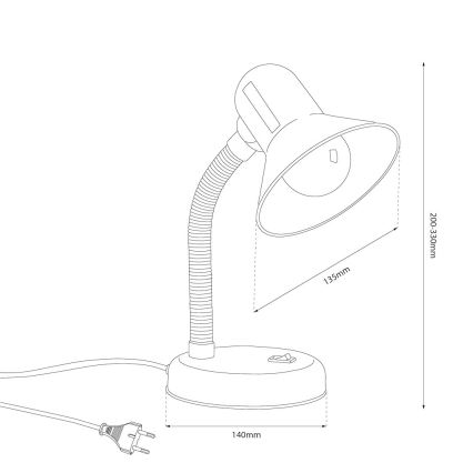 Stolná lampa MENTOR 1xE27/15W/230V červená