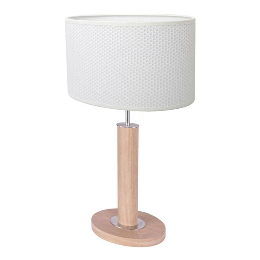 Stolná lampa MERCEDES 1xE27/40W/230V 46 cm biela/dub