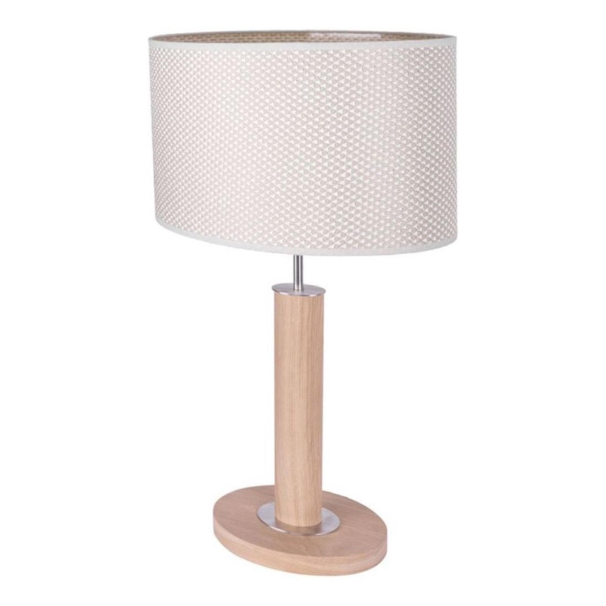 Stolná lampa MERCEDES 1xE27/40W/230V 46 cm krémová/dub