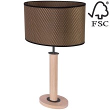 Stolná lampa MERCEDES 1xE27/40W/230V 60 cm hnedá/dub – FSC certifikované