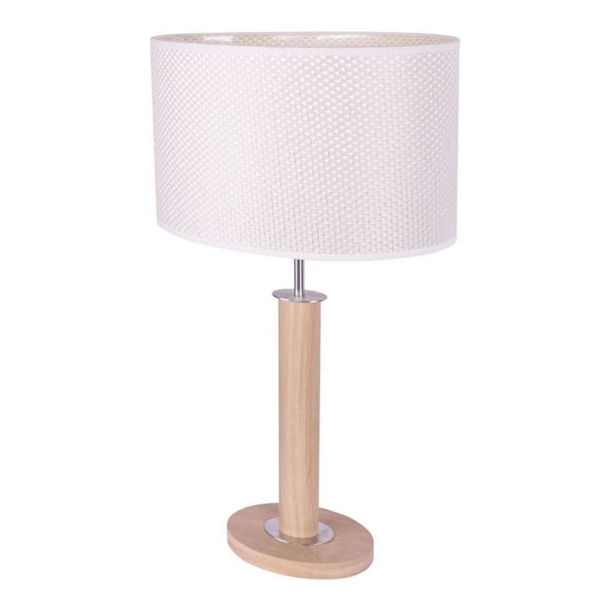Stolná lampa MERCEDES 1xE27/40W/230V 60 cm krémová/dub