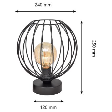 Stolná lampa MERCURE 1xE27/15W/230V čierna