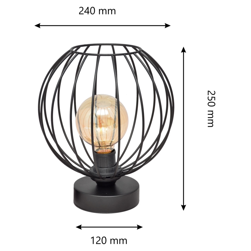 Stolná lampa MERCURE 1xE27/15W/230V čierna