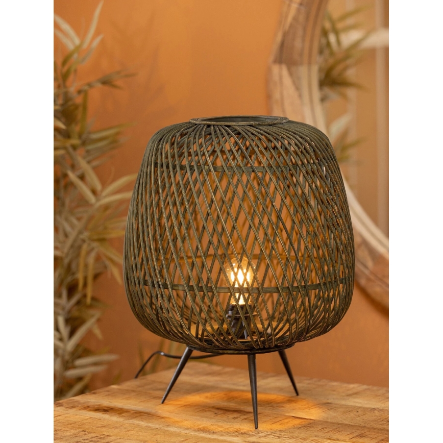 Stolná lampa MOZA 1xE27/60W/230V bambus zelená