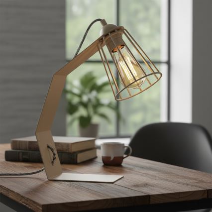 Stolná lampa NANDO 1xE27/15W/230V béžová