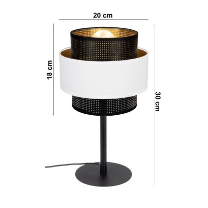 Stolná lampa NESS 1xE27/60W/230V čierna/biela