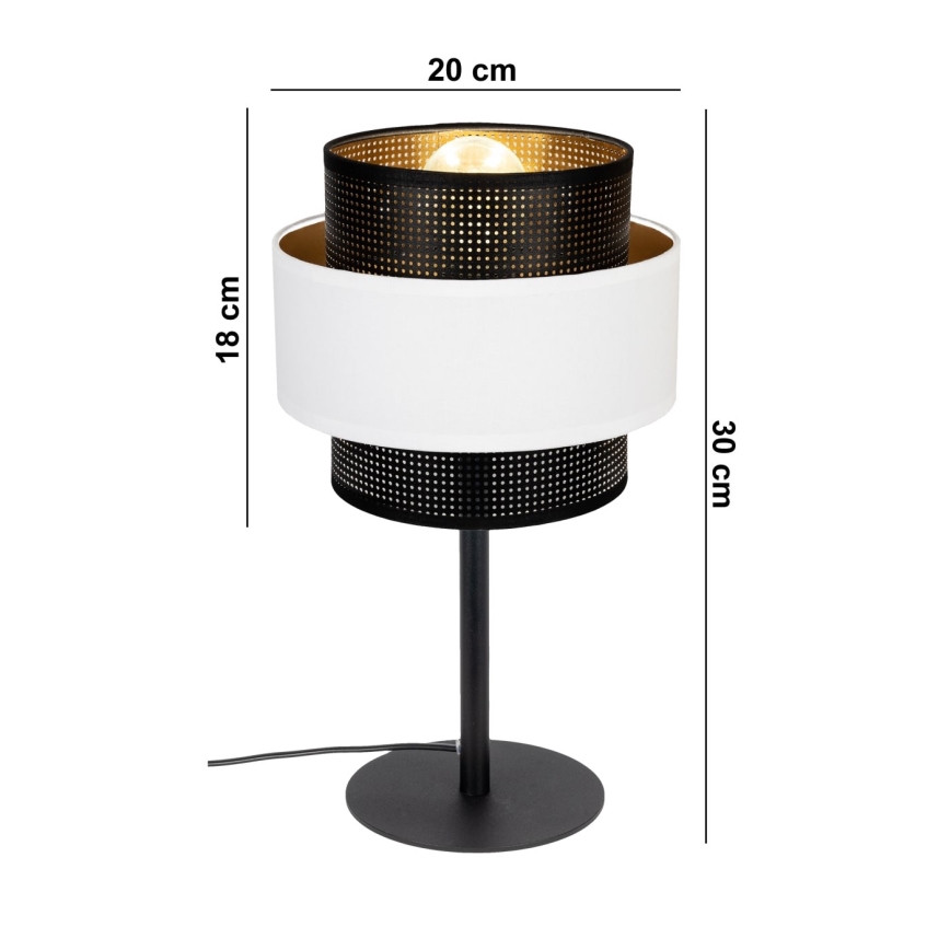 Stolná lampa NESS 1xE27/60W/230V čierna/biela